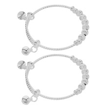 8Pcs Infant Adjustable Silver Bell Bracelets for Newborn Baby Girls