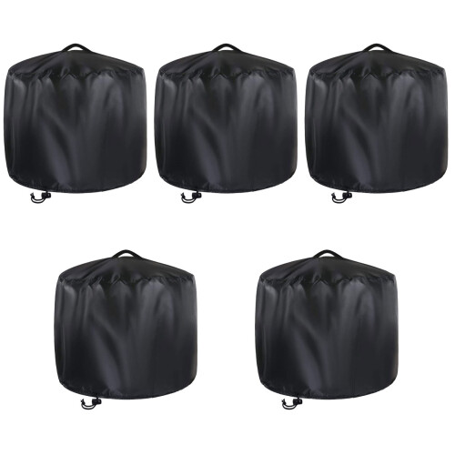 5Sets Outdoor Round Fire Pit Covers Black Waterproof Durable Protector 2