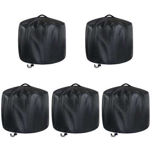 5Sets Outdoor Round Fire Pit Covers Black Waterproof Durable Protector 1