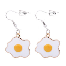 2 Pairs Poached Egg Earrings Girl Miss Food For Girls Dangle Drop