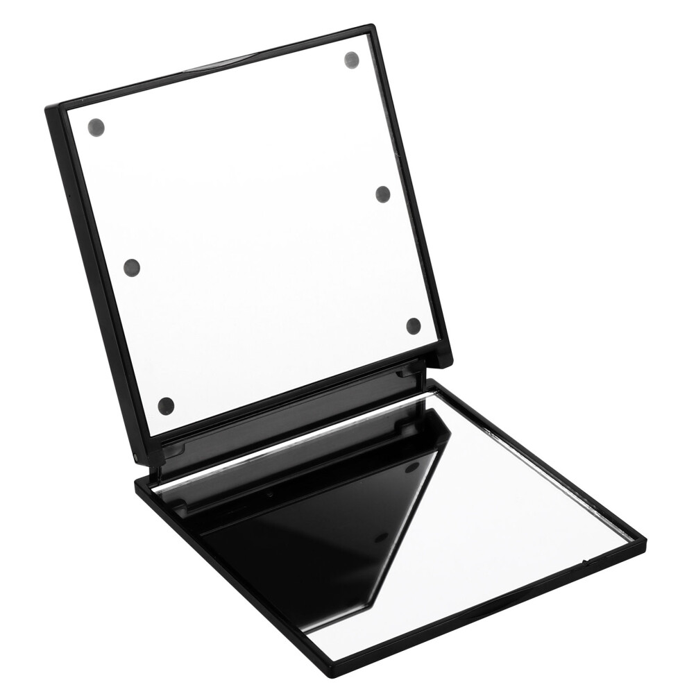 Vaguelly 2Pcs Make-Up Mirror Make-Up Mirror Abs Travel Led Foldable