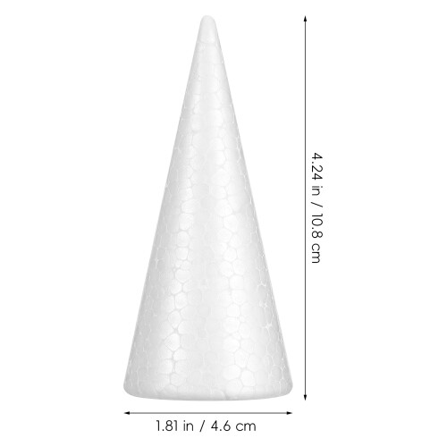 24 Pcs 10cm White Solid DIY Cone Craft Accessories For Home Christmas 1