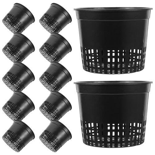 24Pcs Black Mesh Net Pots Plastic Planting Baskets for Hydroponic Use 1
