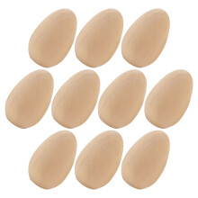 30Pcs Beige Wooden Eggs for DIY Easter Crafts Kids Painting Toys