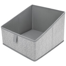 2Pcs Foldable Grey Fabric Storage Boxes for Underwear Socks Organizer