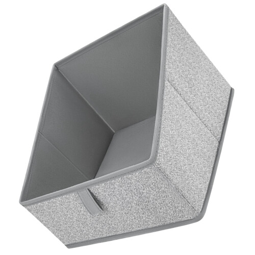 2Pcs Foldable Grey Fabric Storage Boxes for Underwear Socks Organizer 1