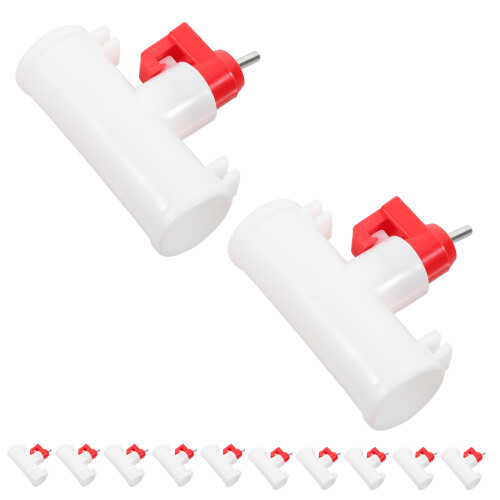 20Pcs Automatic Dual Head Chicken Drinkers Plastic Poultry Waterer 2