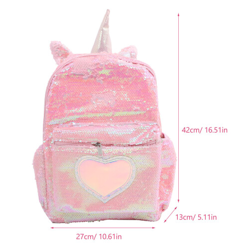 Sequin School Bag For Girls Creative Unicorn Backpack Students Bag Practical School Backpack Set 2