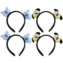 4Pcs Fabric Animal Headbands Lovely Hair Hoops Party Accessories