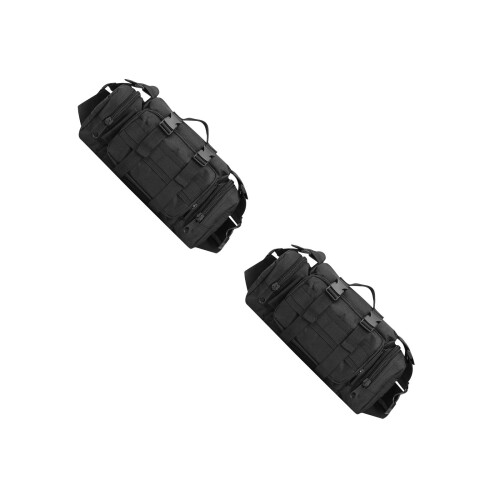 2Pcs Lightweight Black Camping Crossbody Bag Multi-Function Waist Pack 1