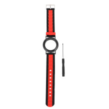 2Pcs Red Silicone Locator Wristband Soft Sweat-Resistant Watch Strap