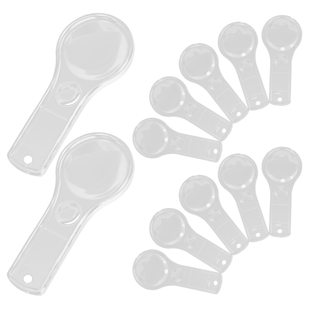 Ohphcall 12 Pcs Mini Plastic Handheld Magnifier Magnifiers For Craft Work