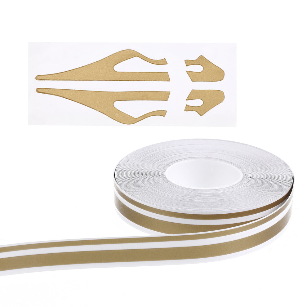 3Pcs Pvc Pinstripe Tape Decal For Car Decorations Waterproof Golden 3631378371460