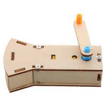 2Pcs Beige Wooden DIY Flashlight Solar Powered Hand Crank for Camping