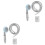 2Sets 3-Modes Silver Handheld Shower Sprayer Water Saving Bathroom 3