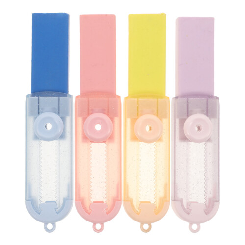 4Pcs Portable Retractable Erasers For School And Exam Use