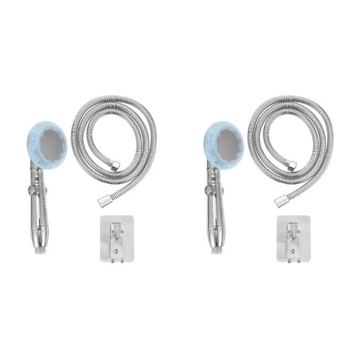 2Sets 3-Modes Silver Handheld Shower Sprayer Water Saving Bathroom 1