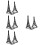 8Pcs Shape Metal Book Holders Notebook Organizer for Home 6