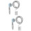 2Sets 3-Modes Silver Handheld Shower Sprayer Water Saving Bathroom 7