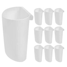 10Pcs Small White Plastic Hanging Buckets for Beauty Salon Storage