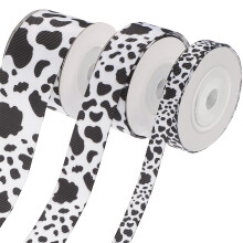 4 Sets Diy Wrapping Ribbon Cow Print Decorations Bow Packing Webbing