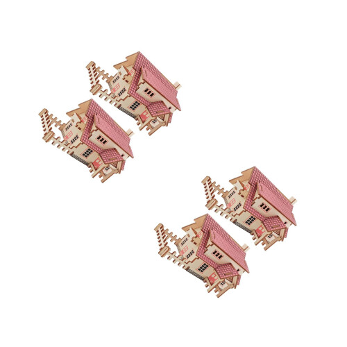 4Sets Solid Wood 3D Puzzle Toys Models for Child Development 2