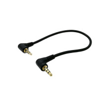 2St Zwart Dubbel Gebogen Aux Audio Kabel Voor Auto 3,5mm Male-Male