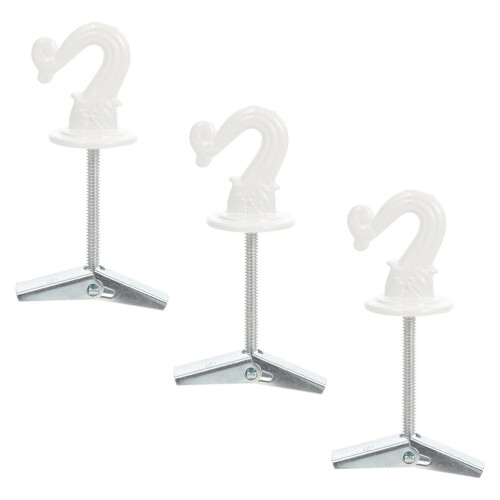 12Pcs Sturdy White Metal Ceiling Hooks Foldable Wall Mounted Hangers
