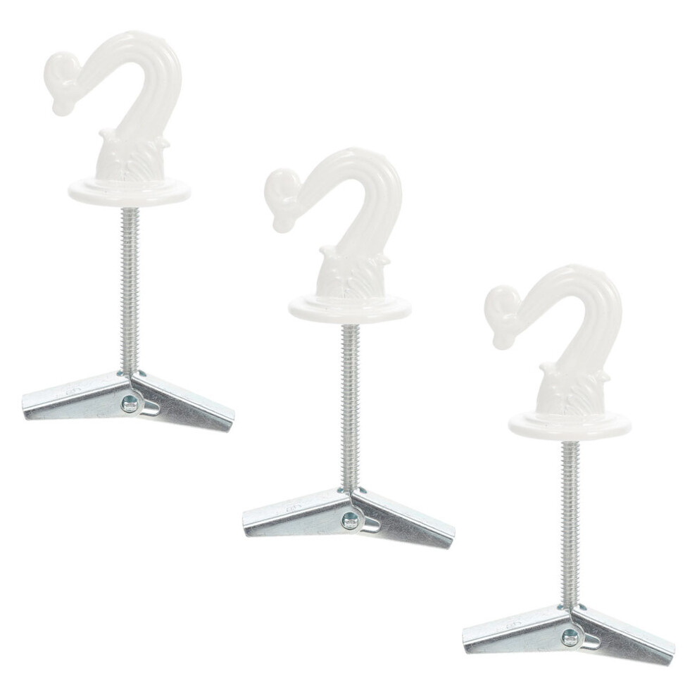 12Pcs Sturdy White Metal Ceiling Hooks Foldable Wall Mounted Hangers 3631378301894