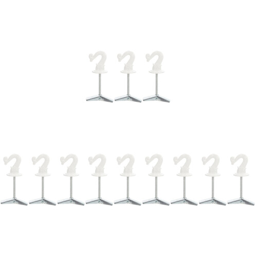 12Pcs Sturdy White Metal Ceiling Hooks Foldable Wall Mounted Hangers 1