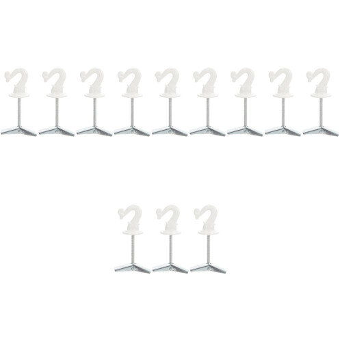 12Pcs Sturdy White Metal Ceiling Hooks Foldable Wall Mounted Hangers 2
