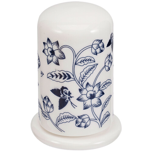 5Pcs Ceramic Toothpick Box Blue Organizer with Flower Design 1