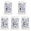 5Pcs Ceramic Toothpick Box Blue Organizer with Flower Design 3