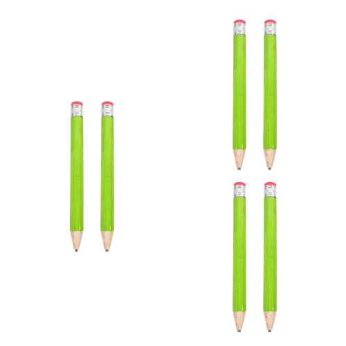 6Pcs Green Long Drawing and Writing Pencils with Protective Case 1