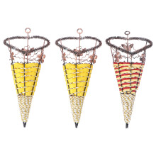6Pcs Golden Artificial Flower Basket Elegant Wall Decoration