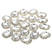 40Pcs Delicate White Glass Rhinestones for Hand Sewing Clothes Decor