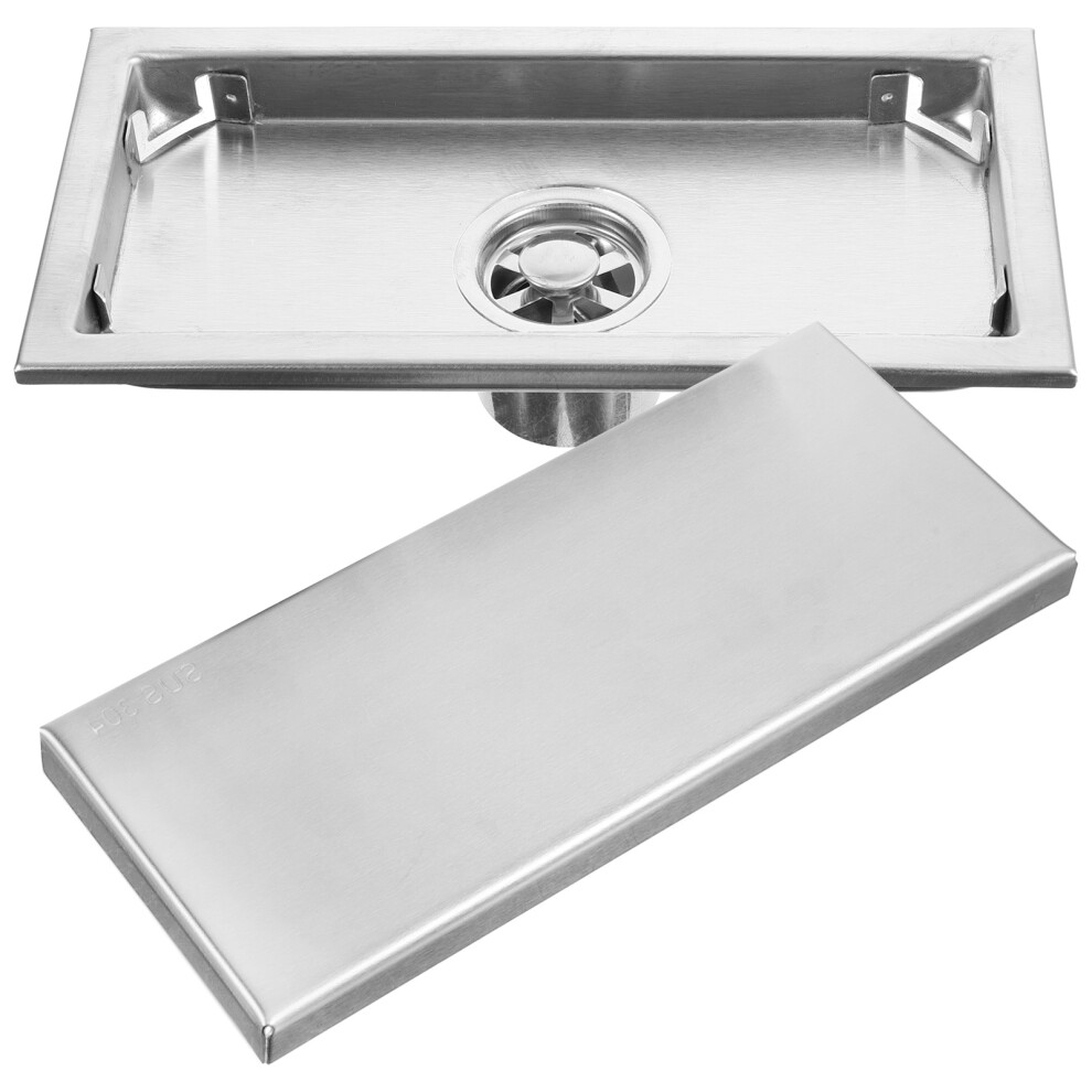 3Pcs Linear Shower Drain Rectangle Floor Drain With Removable Strainer 3631485459006