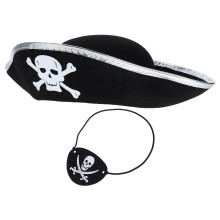 4Stk Piratenhut Und Augenklappe Set Für Frauen Und Kinder Partyspaß