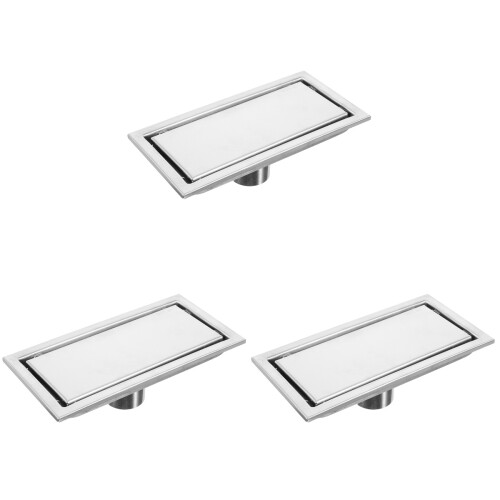 3Pcs Linear Shower Drain Rectangle Floor Drain With Removable Strainer 2