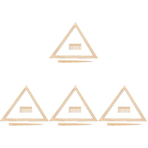 4 Sets Weaving Loom Triangle Craft Weave Board Tool 1