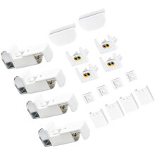 3Sets White Plastic Curtain Fittings Roller Blind Repair Kit Home Use