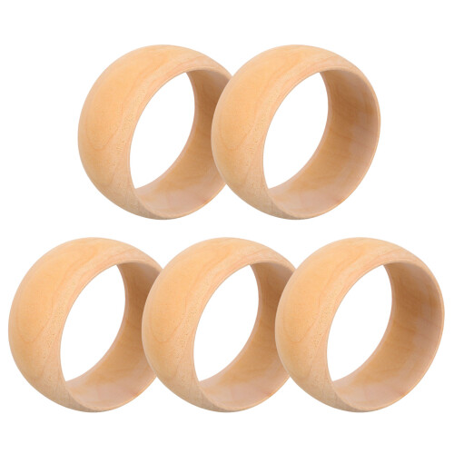 25Pcs Solid Natural Wood Bracelet Rings for Craft Making 2