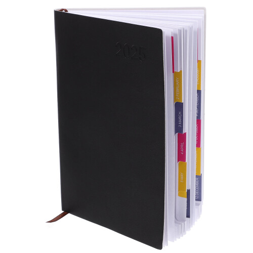 4Stk Handliches Planer Notizbuch Schwarz Mit +pu Oberfläche