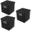 3Pcs Black Fabric Storage Boxes with Lids Foldable Clothes Organizer 8