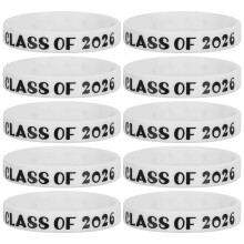 40Stk Weiße Graduation Silikonarmbänder Für Feier Class of 2026