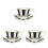3Sets Black Ceramic Tea Cup Set with Saucer Smooth Edge Drinking Cups 6