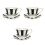 3Sets Black Ceramic Tea Cup Set with Saucer Smooth Edge Drinking Cups 9