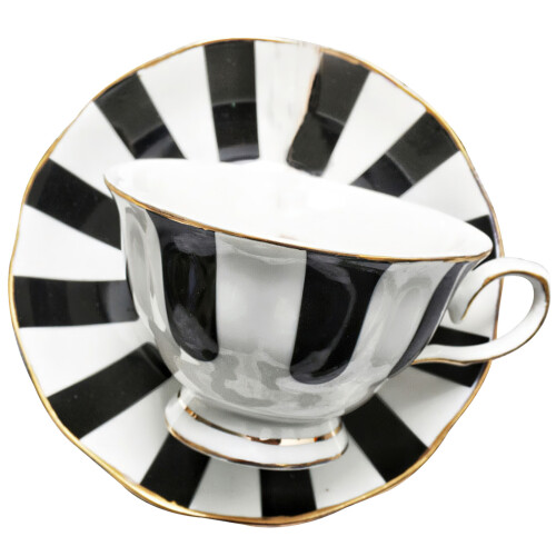 3Sets Black Ceramic Tea Cup Set with Saucer Smooth Edge Drinking Cups 2