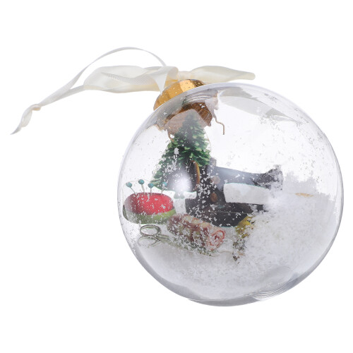 2Stk ABS Schneekugel Anhänger Bunt DIY Set Für Baum 2