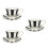 3Sets Black Ceramic Tea Cup Set with Saucer Smooth Edge Drinking Cups 4